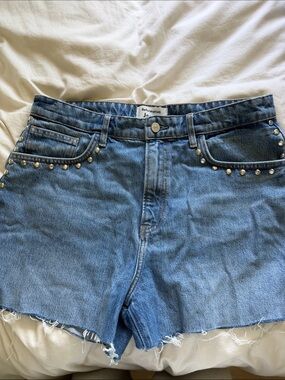 Reformation Studded Denim Shorts